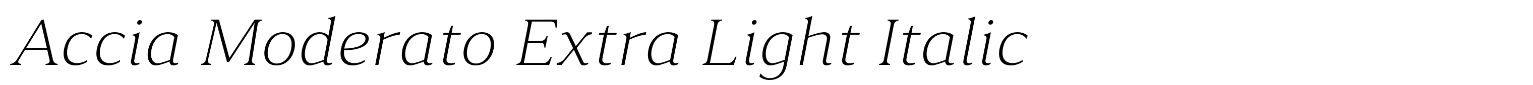 Accia Moderato Extra Light Italic